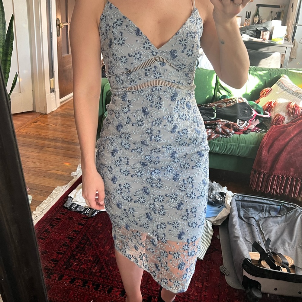 Bardot Blue Lace Sapphire Dress
